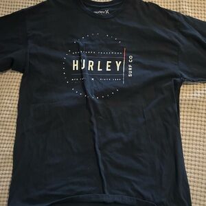 Hurley Navy Short-Sleeve Logo Tee with Subtle Accent Lines